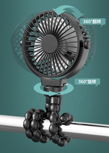 Quạt Xe Đẩy Em Bé Có Kẹp Mềm Hình Bạch Tuộc Để Bàn Mini Cầm Tay Có Thể Sạc Lại Chạy Bằng Pin F26 - Product Image 2