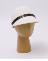 Casquette équestre en laine pour femme, style français, avec boucle de ceinture, chapeau marin, automne-hiver, chaud, élégant, couvre-chef formel