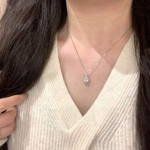 Collar Ovalado de Plata de Ley S925 para Mujer, Diseño Simple y Versátil, Jade Blanco Natural, Colgante de Moda Negro - Product Image 3