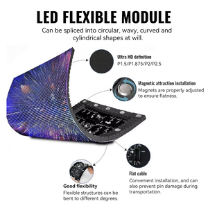 Écran LED flexible numérique incurvé P0.9-P4, colonne, cylindre, anneau, mur vidéo avec prise en charge de l'animation pour une utilisation en intérieur/extérieur - Product Image 4
