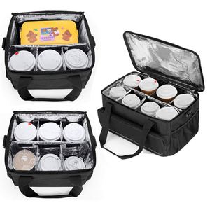 Sac isotherme réutilisable pour 4 boissons avec séparateurs souples, sac de transport à bandoulière avec poignée, panier de livraison - Product Image 1