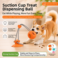 Jouet interactif pour chien avec ventouse, balle à mâcher, distributeur de nourriture, résistant aux morsures, pour soulager l'ennui et l'entraînement, pour usage en intérieur