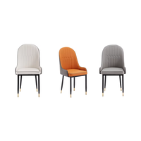 Chaises de salle à manger en cuir rembourrées de style nordique moderne pour la maison, le bureau, l'hôtel, la salle à manger, le salon, meubles