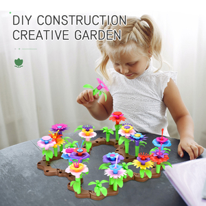 Ensemble de construction de jardin de fleurs Construire un jeu d'empilage Activité éducative préscolaire Anniversaire Noël Nouvel An pour fille - Product Image 3