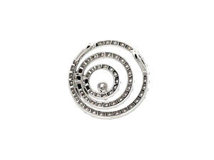 Colgante de Diamantes en Espiral de Oro Blanco de 18K, Joyería Moderna y Minimalista - Product Image 2