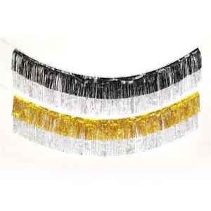 Bandera de cortina de lluvia de seda para bodas, cumpleaños, decoraciones para fiestas de Navidad, 30cm de altura, 2m de longitud, incluye <span class=keywords><strong>fondo</strong></span> de bola - Product Image 3