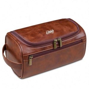 Neceser de Viaje Personalizado para Hombre - Bolsa de Aseo Grande de Cuero PU con Nombre Personalizado, Regalo para Esposo, Novio, Papá - Product Image 1