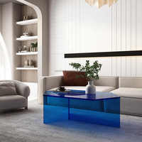 Nouvelle arrivée Table d'appoint en acrylique transparent de luxe pour le salon Table à thé hexagonale nordique au design moderne en acrylique
