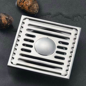 Desagüe de Piso Cuadrado Moderno de Acero Inoxidable 304, Color Gris Metálico, Gran Flujo, Antiolores, para Baño, <span class=keywords><strong>Ducha</strong></span>, Balcón, Hogar, Hotel, Lavadero - Product Image 3