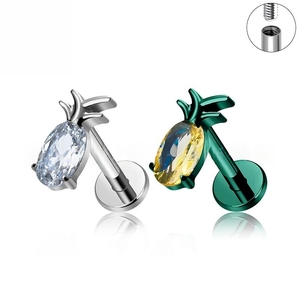 Nouveau bijou de corps tendance en alliage de titane de qualité implantable, labret à filetage interne pour lèvre, cartilage, hélix, piercing Méduse, très demandé - Product Image 1