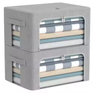 Große Aufbewahrungsbox mit Klarsichtfenster und Deckel, Faltbarer Schreibtisch-Organizer für Zuhause und Büro, Würfelförmige Behälter - Product Image 4