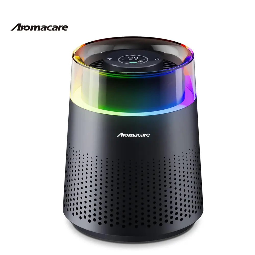 Aromacare Surveillance de la qualité à faible bruit Petit purificateur d'air de bureau USB portable pour la chambre à coucher à la maison