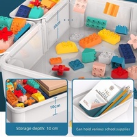 Table de construction en blocs de plastique de grande taille, jouet éducatif multifonctionnel à assembler, unisexe (0-3 mois), 40 pièces, animaux, nature