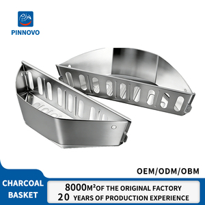 Pinnovo Supports pour charbons de bois Char Basket (Lot de 2) en acier inoxydable résistant à la corrosion, <span class=keywords><strong>accessoires</strong></span> pour barbecue extérieur - Product Image 1