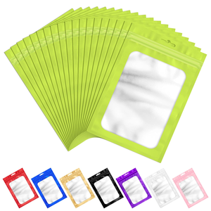 Factory Direct Colorful PE Zipper Window Packaging Bag for Food Packaging Secure for Grain Key Necklace Earring Jewelry - Product Image 1