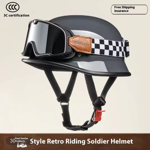 Équipement de style visage de croisière et d'équitation; Motif texturé; Demi-casque de <span class=keywords><strong>moto</strong></span> d'été <span class=keywords><strong>vintage</strong></span> unisexe - Product Image 5