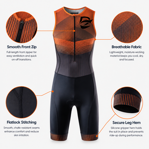 Fabrik-Großhandel Maßgeschneiderte ODM Sublimations-Atmungsaktive Triathlon-Anzüge Ärmellos Unisex Performance <span class=keywords><strong>Trisuit</strong></span> UPF50+ Anti-Reibungs-Rennanzug - Product Image 1