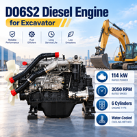 Moteur diesel D06S2 6 cylindres 2050 tr/min turbocompressé refroidi par eau, ensemble complet pour excavatrice et engins de construction