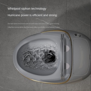 Phong Cách Mới Hộ Gia Đình Màu Xám Nhà Vệ Sinh Hiện Đại Sang Trọng Lớn Siphon Loại Với Ánh Sáng Thoát Nước Gốm Một Mảnh Cấu Trúc Cho Phòng Tắm - Product Image 3