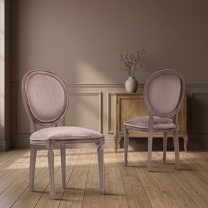 French Style Upholstered Solid Wood Hotel Dining Side Chair with Foam <b>Cushion</b> and Polyester Lining Tapered Legs Indoor Use - Product Image 3