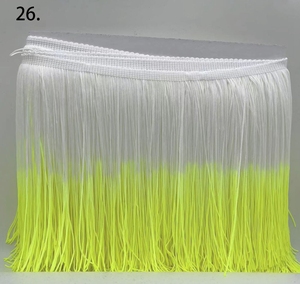 Nouvelle conception 20 cm 8 pouces Frange à pampilles lisse en nylon crypté à dégradé de couleurs multicolores pour costumes de danse latine et accessoires de maison - Product Image 6