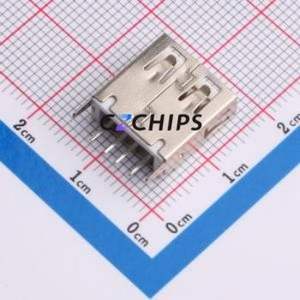 AF 180°ZJZB13.0 USB Connector Through hole Component (THT) Connector Type-A USB 2.0 Female Through Hole - Product Image 2