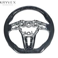 Kryvex Mazda 3 2019-2020 Kulit Asli Mengkilap Serat Karbon untuk Setir Sport