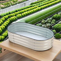 Kit de pots de lit surélevés en métal crème moderne pour jardin, grand/petit revêtement de haute qualité, ensemble de jardinières de sol pour pépinière, pot de fleurs fonctionnel