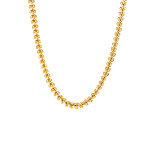 Collar de Cadena con Hojas de Aleación de Zinc Chapado en Oro, Joyería Clásica Unisex para Uso Diario, Regalo - Product Image 1