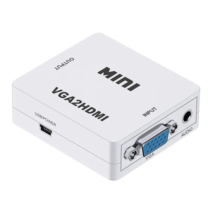 Adaptor VGA Ke HDMI Pabrikan HD Mini Female-Female D-sub Audio dan Video VGA Scaler 1960*1080P @ 60Hz VGA Ke HDMI Converter untuk PC