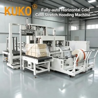 Machine d'emballage horizontale électrique automatique KUKO SF-CSW pour film étirable à froid, avec double rouleau de film, interrupteur, porte, fenêtre et roulement à billes