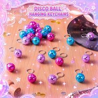 Porte-clés en caoutchouc au design raffiné, boule disco élite, cadeaux de fête en gros, porte-clés miroir en acrylique premium, 5 couleurs, livraison rapide, en stock