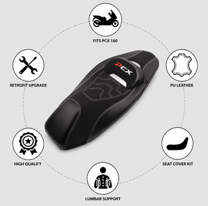 Sitzbezug-Set für Honda PCX160 PCX125 2018-2026 Motorrad-Sitzmodifikation PU-Leder Komfort Großhandel Upgrade - Product Image 1