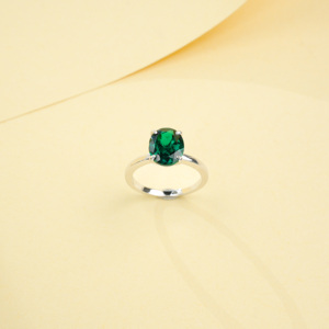 Fashion <b>Emerald</b> <b>Ring</b> in S925 Sterling <b>Silver</b> - Product Image 2