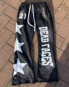 Oem New Fashion Streetwear Screen Printing Acid Wash Sweatsuit Distressed Embroidered Sweatpants And Hoodie <b>Sets</b> For Men - Product Image 3