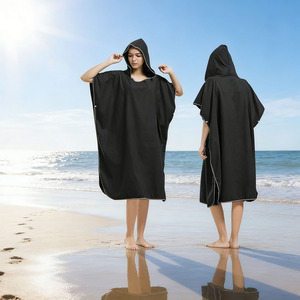 Bata de microfibra de secado rápido, poncho cálido con capucha para cambiarse en la <span class=keywords><strong>playa</strong></span>, toalla absorbente para natación, surf y <span class=keywords><strong>playa</strong></span>. - Product Image 5