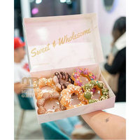 Boîte à dessert pliable de luxe blanche personnalisée Boîte d'emballage pour pâtisserie Mochi Donut Cookie Boîtes à emporter écologiques de qualité alimentaire