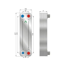 Échangeur de chaleur à plaques brasées, type industriel H/L/M, conception de distributeur, large plage de températures, haute efficacité thermique