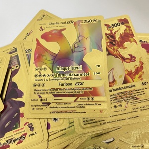 Nouveau Style de cartes TCG <span class=keywords><strong>poke</strong></span>-mon en feuille d'or, jeu de cartes à collectionner espagnol <span class=keywords><strong>poke</strong></span>-mon Basic GX <span class=keywords><strong>V</strong></span> Vmax de haute qualité - Product Image 5