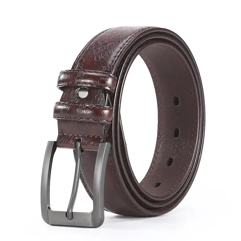 High Quality Selling Leather Top Layer Cow Leather Men's Business Belt Men Leather Belts Cow Hide