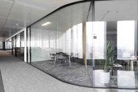 Cloison en verre à cadre en aluminium à bas prix, cloison en verre pour bâtiment de bureaux