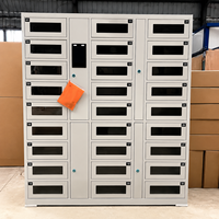 Casier de rangement intelligent personnalisé en usine avec fenêtres transparentes, casier de rangement à serrure électronique, kiosque commercial en libre-service
