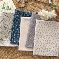 Tissu en coton tissé rétro, 40 fils, motif floral en tons de gris, pour garçons et filles