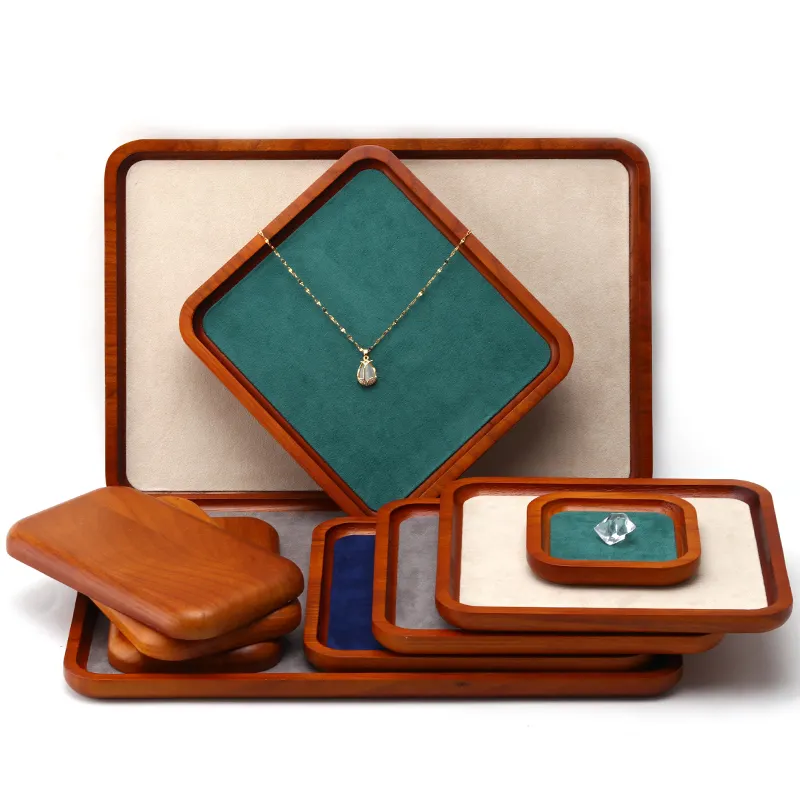 Fashion Oval Wood Flat Jewelry Display