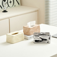 Porte-mouchoirs en céramique glacée créatif, design moderne et simple, élégant, haut de gamme, luxe léger, salon, table basse, bureau