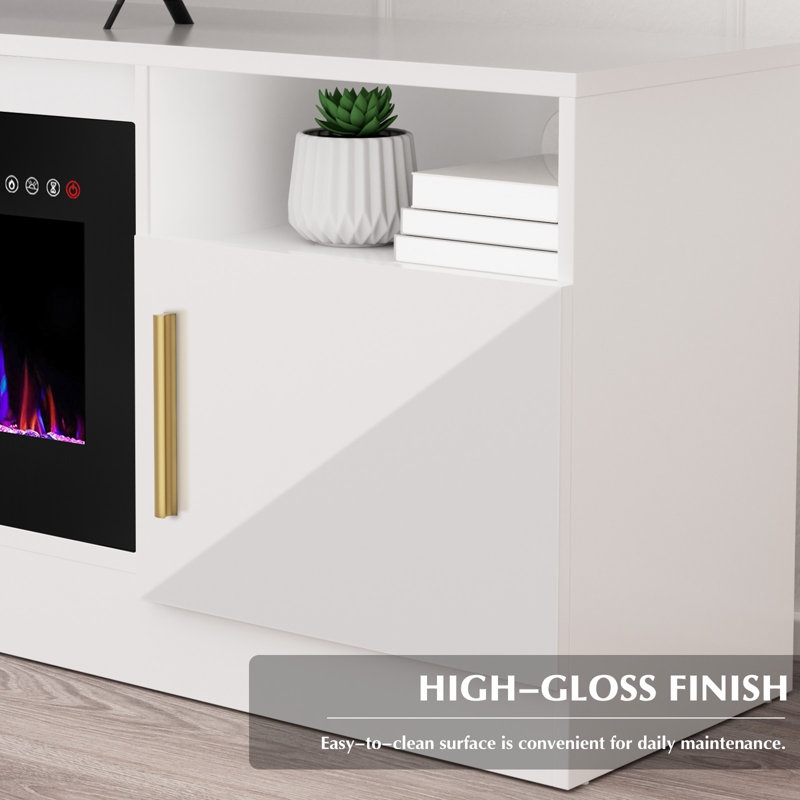 media wall unit with fireplace for 86 in tv