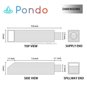 หัวน้ำพุสี่เหลี่ยม <span class=keywords><strong>PONDO</strong></span> ขนาด 2 นิ้ว, รางน้ำสแตนเลส 316 พร้อมแผ่นกั้นน้ำแบบพ่นสำหรับสระว่ายน้ำและบ่อ - Product Image 5