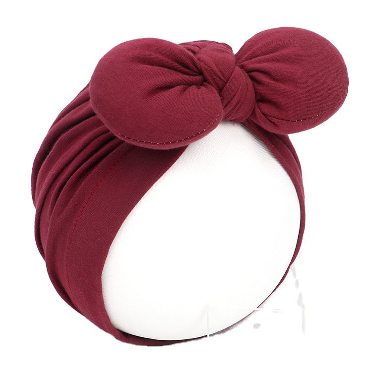 2022 г., новый стиль, тюрбаны для маленьких девочек, хлопковая детская Красная шапка, однотонная шапочка для новорожденных
