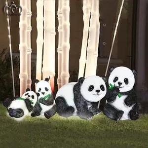 批发圣诞装饰品真人大小动画模具熊猫灯曝光花园动物树脂