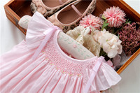 C75015 Ensembles de vêtements pour bébés filles été 2021, broderie faite à la main, robe smockée, boutiques de vêtements pour enfants, vente en gros